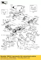 550220033, Kawasaki, lâmpada da tampa frontal, lh zx600p7f kawasaki zx 600 2007 2008, Novo