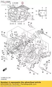 Suzuki 0910308134 tornillo - Lado inferior