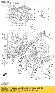 Suzuki 0910308134 bout - Onderkant