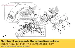 Aqui você pode pedir o ilhó, rr. Quadro, armação em Honda , com o número da peça 80121MEG000: