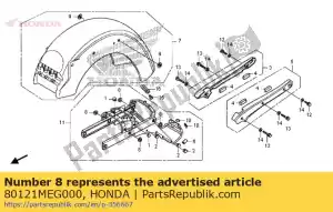 Honda 80121MEG000 oeillet, rr. cadre - La partie au fond