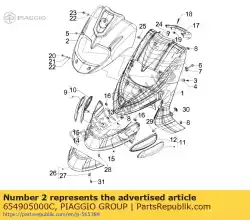 Here you can order the shield front cover from Piaggio Group, with part number 654905000C: