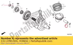 Here you can order the pin, piston from Honda, with part number 13111MEL000: