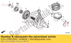 Aquí puede pedir pasador, pistón de Honda , con el número de pieza 13111MEL000: