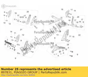 Piaggio Group 897831 lh foot rests - Bottom side
