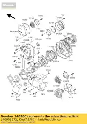 Qui puoi ordinare coperchio, rilascio frizione da Kawasaki , con numero parte 140901572: