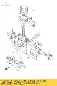 suzuki 1215120E10 pino, pistão - Lado inferior