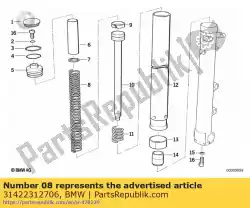 Qui puoi ordinare molla di compressione (dal 08/1991) da BMW , con numero parte 31422312706: