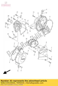 yamaha 5EB154410000 holder, clutch cable - Bottom side