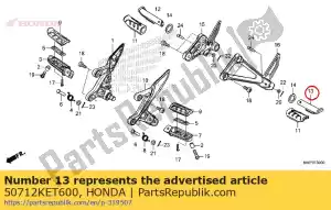 honda 50712KET600 bar, l. degrau da garupa - Lado inferior