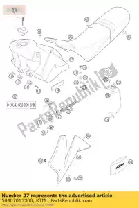 ktm 58407013300 tanque de combustível 11li.cpl.lc4 preto - Lado inferior