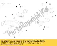 641507, Piaggio Group, luz traseira aprilia gilera  nexus sr sr max zapm3560, zd4m3560 zd4m357, zapm357 125 250 300 500 1998 2006 2007 2008 2009 2011 2016 2017, Novo