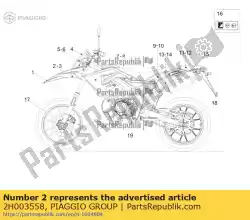 Aquí puede pedir calcomanía guardabarros delantero derecho de Piaggio Group , con el número de pieza 2H003558: