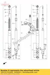 yamaha 39P231702000 cilinder comp., voorvork - Onderkant