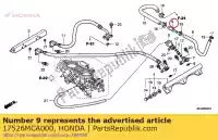 17526MCA000, Honda, conjunta, retorno de combustible honda gl goldwing a  bagger f6 b gold wing deluxe abs 8a gl1800a gl1800 airbag gl1800b 1800 , Nuevo