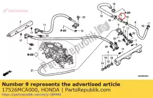 Honda 17526MCA000 conjunta, retorno de combustible - Lado inferior