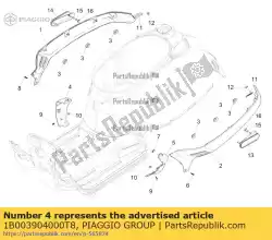 schutzstueck spoiler van Piaggio Group, met onderdeel nummer 1B003904000T8, bestel je hier online: