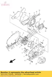 yamaha 5GJ154170000 tapa de la cubierta - Lado inferior