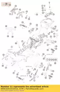 ktm 6900305103301S reposapiés trasero r / s cpl. - Lado inferior