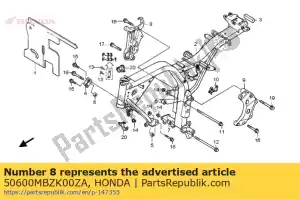 honda 50600MBZK00ZA support, r. pivot * nh109ms * (nh109ms shot silver metallic special) - La partie au fond