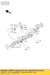 uitlaat, lh van Kawasaki, met onderdeel nummer 180871138, bestel je hier online: