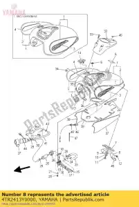 yamaha 4TR2413Y0000 beugel, tankbevestiging - Onderkant