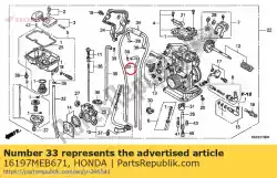 Aqui você pode pedir o tubo, ventilação de ar em Honda , com o número da peça 16197MEB671: