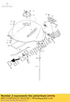 6811142E201ZY, Suzuki, embleem tank suzuki gs sv 500 650 1999 2000 2001 2002, Nieuw