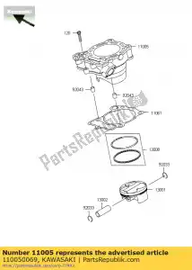 kawasaki 110050069 cylinder-silnik kx250t6f - Dół