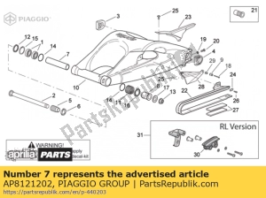 aprilia AP8121202 interne afstandhouder - Onderkant