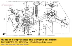 plaat set, klep van Honda, met onderdeel nummer 16037HM5L00, bestel je hier online: