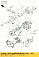 410351542, Kawasaki, panneau-frein-ass., rr kawasaki klx  a klx110 110 , Nouveau