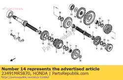 Ici, vous pouvez commander le engrenage, arbre principal fi auprès de Honda , avec le numéro de pièce 23491MR5870: