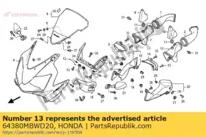 honda 64380MBWD20 kanaal, l. lucht - Onderkant