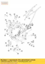 frame 250/300 eu / aus 'cc06 van KTM, met onderdeel nummer 5480300180030, bestel je hier online: