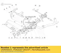 1A0066025, Piaggio Group, Auspuffrohr piaggio beverly zapma2100 300 2016 2017 2018 2019 2020, Nowy