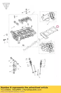 triumph T1153000 gasket, cyl head, 3 cyl, mls - Bottom side