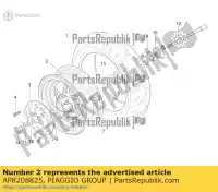 AP8208825, Piaggio Group, Ruota anteriore grigio / sabbia dorata aprilia  sr zd4te 50 2000 2001 2002 2003 2004 2005 2016 2017 2018 2019, Nuovo