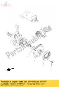 yamaha 5UH155170000 engranaje, tensor 2 - Lado inferior