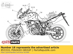 Aprilia 853310, Rh pegatina inferior, OEM: Aprilia 853310