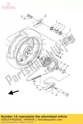 Aqui você pode pedir o roda dentada, acionada (48t) em Yamaha , com o número da peça 5EB254482000: