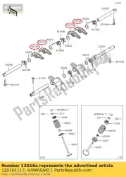 Aquí puede pedir brazo basculante, escape de Kawasaki , con el número de pieza 120161117: