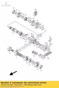 Suzuki 2424135G10 gear,4th drive, - Bottom side