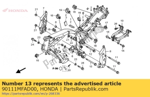 Honda 90111MFAD00 perno, brida, 12x215 - Lado inferior
