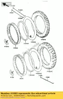 410021561, Kawasaki, pneu, fr kx125-e1 kawasaki kx 250 500 1986, Novo