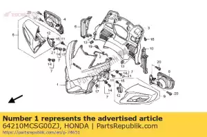 Honda 64210MCSG00ZJ conjunto de capucha, superior (wl) * r15 - Lado inferior
