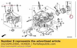 Aqui você pode pedir o banda a, isolante em Honda , com o número da peça 16216MCZ000: