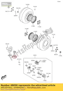 Kawasaki 49030Y002 hub,brake disk - Bottom side