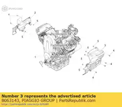 Ici, vous pouvez commander le couvercle du démarreur auprès de Piaggio Group , avec le numéro de pièce B063143: