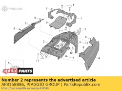 Aprilia AP8158886, Porte-bagages gris, OEM: Aprilia AP8158886